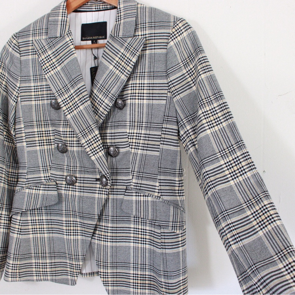 Banana Republic Double-Breasted Plaid Blazer - Picture 5 of 8